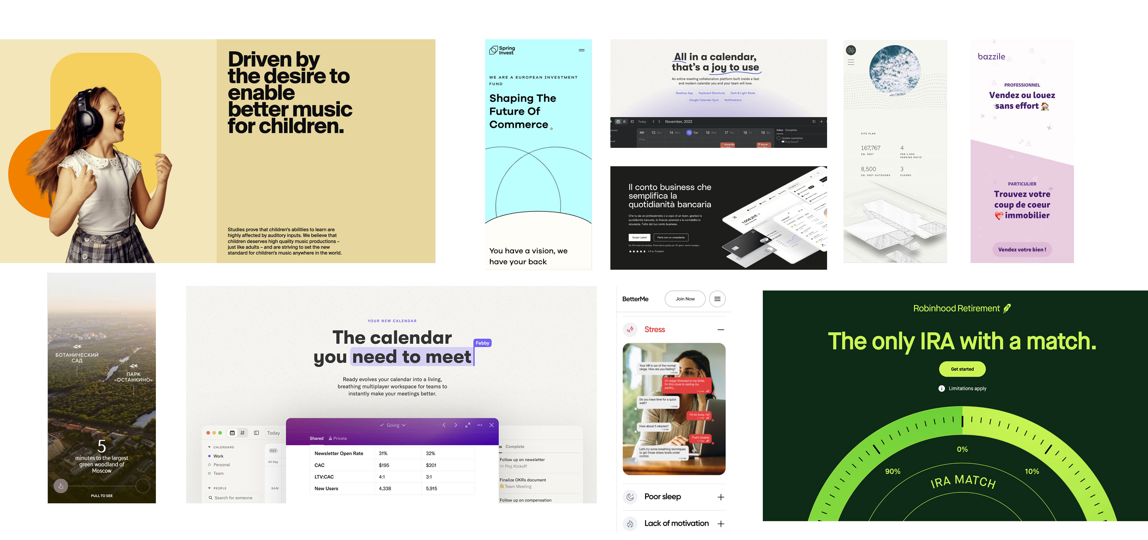 Mood board of competitors.